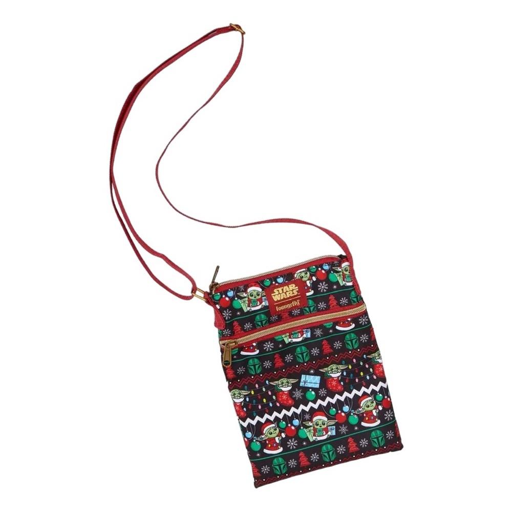 NEW Loungefly Disney Star Wars The Mandalorian Grogu Santa Christmas Crossbody